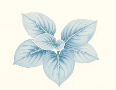 AI-generated watercolor illustration of Hosta 'Prawdzik Sunfish' (not a photograph)