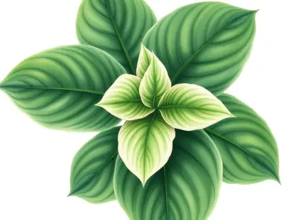 AI-generated watercolor illustration of Hosta 'Primal Fear' (not a photograph)