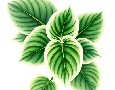 AI-generated watercolor illustration of Hosta 'Psalms' (not a photograph)