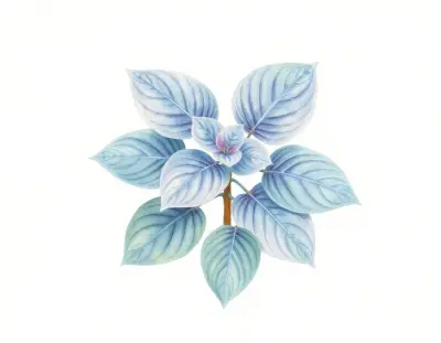 AI-generated watercolor illustration of Hosta 'Pugie's Pride' (not a photograph)
