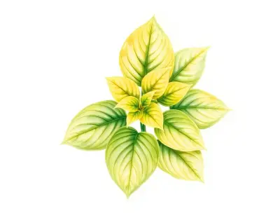 AI-generated watercolor illustration of Hosta 'Pumpkin Pie' (not a photograph)