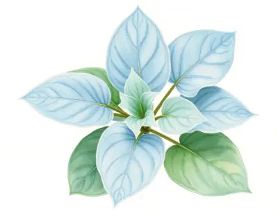 AI-generated watercolor illustration of Hosta 'Purbeck Mist' (not a photograph)