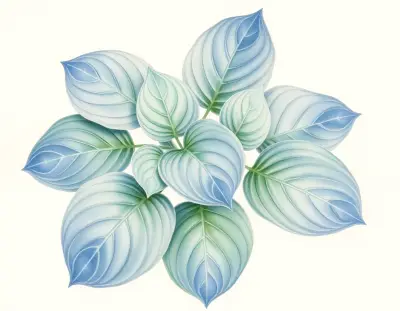 AI-generated watercolor illustration of Hosta 'Pure Heart' (not a photograph)
