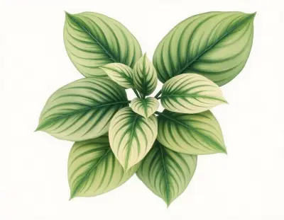 AI-generated watercolor illustration of Hosta 'Purple Ben' (not a photograph)