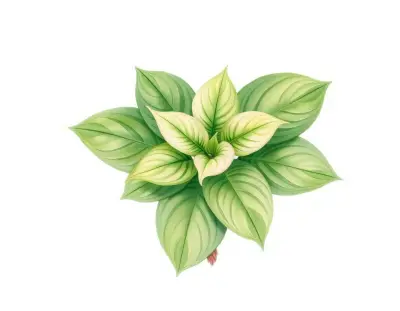 AI-generated watercolor illustration of Hosta 'Purple Bouquet' (not a photograph)