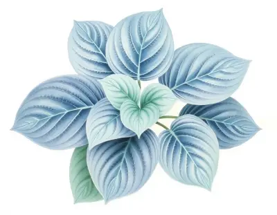AI-generated watercolor illustration of Hosta 'Purple Heron' (not a photograph)