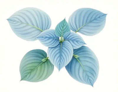 AI-generated watercolor illustration of Hosta 'Purple Moon' (not a photograph)