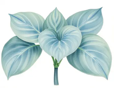 AI-generated watercolor illustration of Hosta 'Purple Rain' (not a photograph)