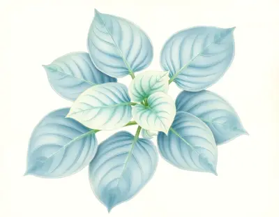 AI-generated watercolor illustration of Hosta 'Purple Verticulated Elf' (not a photograph)