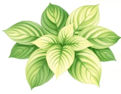 AI-generated watercolor illustration of Hosta 'Qualifying Queen' (not a photograph)