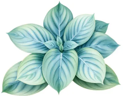 AI-generated watercolor illustration of Hosta 'Queen of the Seas' (not a photograph)