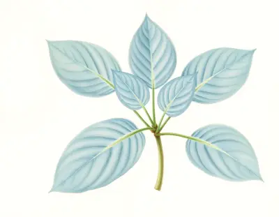 AI-generated watercolor illustration of Hosta 'Quinnipiac' (not a photograph)