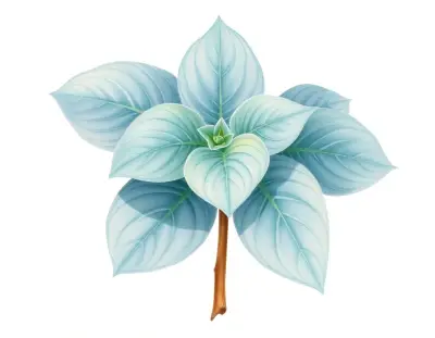 AI-generated watercolor illustration of Hosta 'Radio Waves' (not a photograph)
