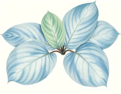 AI-generated watercolor illustration of Hosta 'Rain Dancer' (not a photograph)