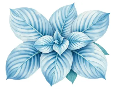 AI-generated watercolor illustration of Hosta 'Razz'n Rick' (not a photograph)