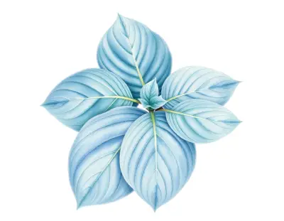 AI-generated watercolor illustration of Hosta 'Red Bull' (not a photograph)