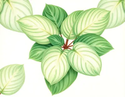 AI-generated watercolor illustration of Hosta 'Red Corvette' (not a photograph)