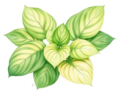AI-generated watercolor illustration of Hosta 'Reflected Glory' (not a photograph)