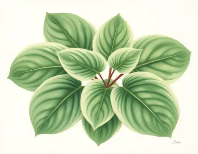 AI-generated watercolor illustration of Hosta 'Renaissance' (not a photograph)