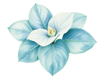 AI-generated watercolor illustration of Hosta 'Reverie' (not a photograph)