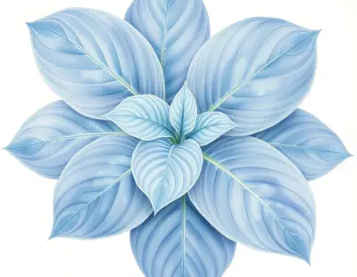 AI-generated watercolor illustration of Hosta 'Rhino Hide' (not a photograph)