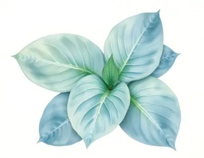 AI-generated watercolor illustration of Hosta 'Richland Gold's Moonlight' (not a photograph)
