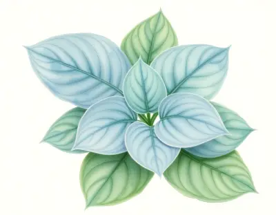 AI-generated watercolor illustration of Hosta 'Rippled Treasure' (not a photograph)