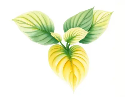 AI-generated watercolor illustration of Hosta 'Rising Sun' (not a photograph)