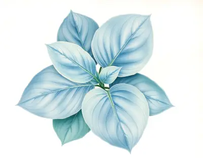 AI-generated watercolor illustration of Hosta 'Robert Frost' (not a photograph)