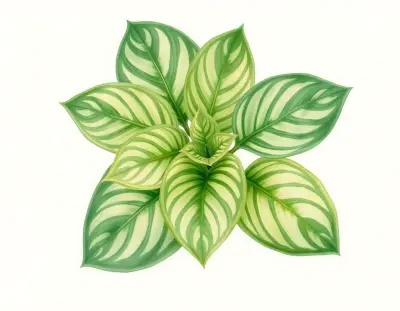 AI-generated watercolor illustration of Hosta 'Rock Happy' (not a photograph)