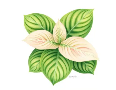 AI-generated watercolor illustration of Hosta 'Rocket's Red Glare' (not a photograph)