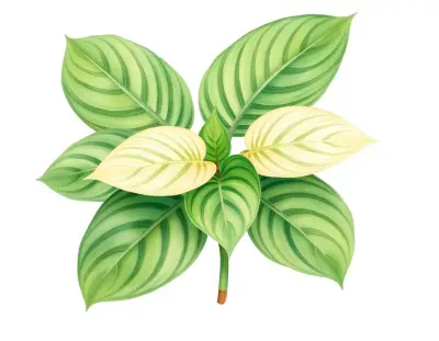 AI-generated watercolor illustration of Hosta 'Rocky Road' (not a photograph)