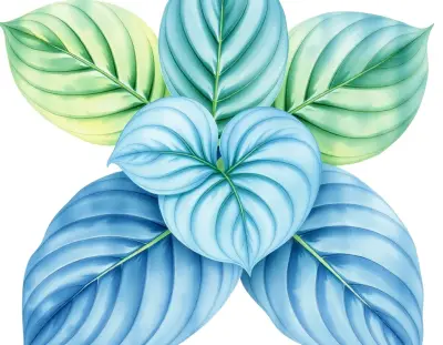 AI-generated watercolor illustration of Hosta 'Roderick' (not a photograph)