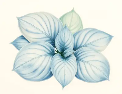 AI-generated watercolor illustration of Hosta 'Roostertail' (not a photograph)