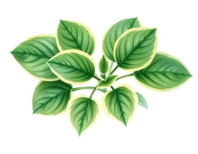 AI-generated watercolor illustration of Hosta 'Rosedale Alligator Tail' (not a photograph)