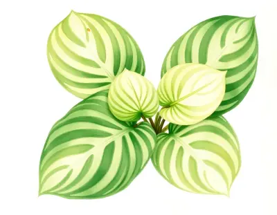 AI-generated watercolor illustration of Hosta 'Rosedale Barnie' (not a photograph)