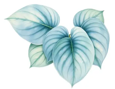AI-generated watercolor illustration of Hosta 'Rosedale Black Hole' (not a photograph)