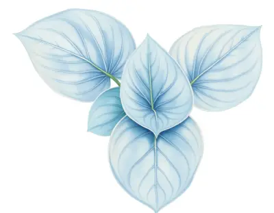 AI-generated watercolor illustration of Hosta 'Rosedale Black Ice' (not a photograph)