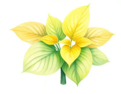 AI-generated watercolor illustration of Hosta 'Rosedale Bright and Sassy' (not a photograph)