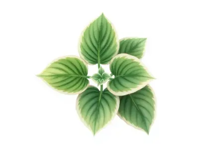 AI-generated watercolor illustration of Hosta 'Rosedale Brush Marks' (not a photograph)