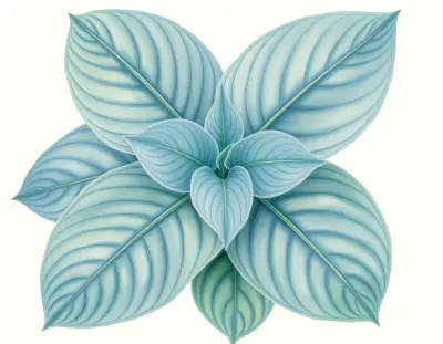 AI-generated watercolor illustration of Hosta 'Rosedale Catcher's Mitt' (not a photograph)