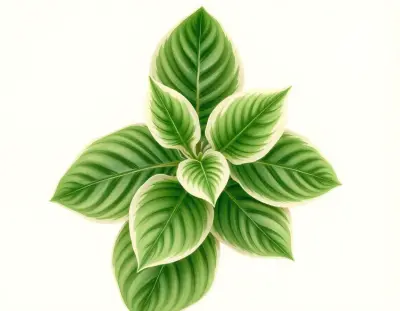AI-generated watercolor illustration of Hosta 'Rosedale for Pete's Sake' (not a photograph)