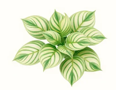 AI-generated watercolor illustration of Hosta 'Rosedale Gee-whiz' (not a photograph)