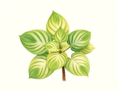 AI-generated watercolor illustration of Hosta 'Rosedale Gee Wilikers' (not a photograph)