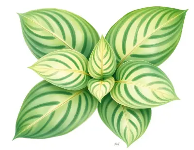 AI-generated watercolor illustration of Hosta 'Rosedale Jack of Hearts' (not a photograph)