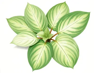 AI-generated watercolor illustration of Hosta 'Rosedale Old Maid' (not a photograph)