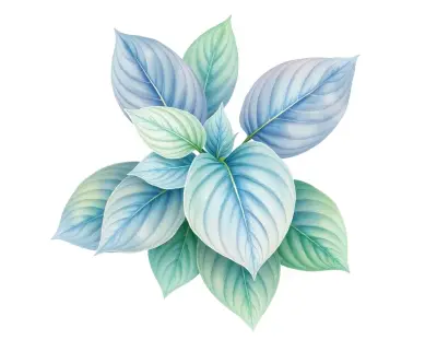 AI-generated watercolor illustration of Hosta 'Rosedale Terraced Hills' (not a photograph)