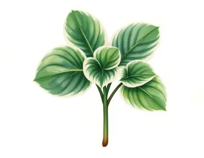 AI-generated watercolor illustration of Hosta 'Rosie Posie' (not a photograph)