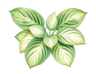 AI-generated watercolor illustration of Hosta 'Rossing's Pride' (not a photograph)