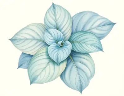 AI-generated watercolor illustration of Hosta 'Rostraver Heritage' (not a photograph)